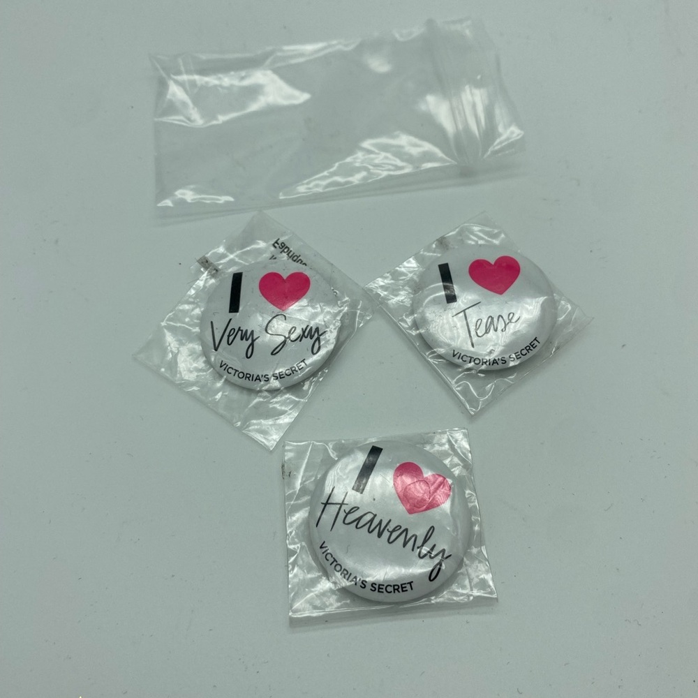 🔥5 for $20🔥 THREE Rare Collectible Victoria’s Secret Button Pins - SEALED